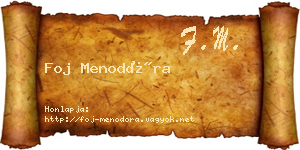Foj Menodóra névjegykártya